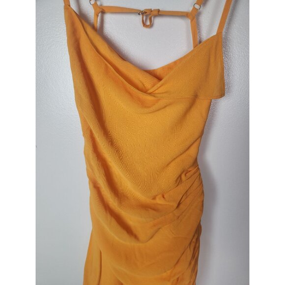 JACQUEMUS Women's Sz. 36 Orange Linen The Saudade Mini Dress - Picture 2 of 8